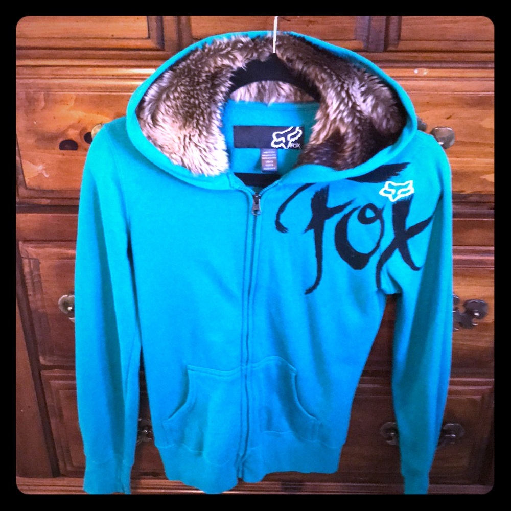 Fox zip up Hooded sweatshirt